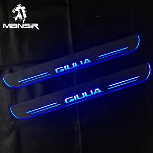 Car Scuff Plate Lights For Alfa Romeo Giulia 2015 2016 2017 2018 2019 2020 LED Door Sill Pathway Light Welcome Pedal Light