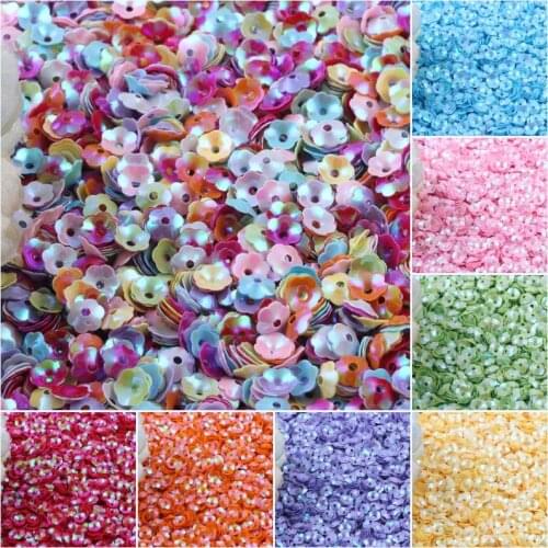 Pailette 6mm Plum Blossom PVC Loose Sequins 3D Flower Sequin Paillettes Sewing Wedding Craft Decoration Confetti Accessories 20g