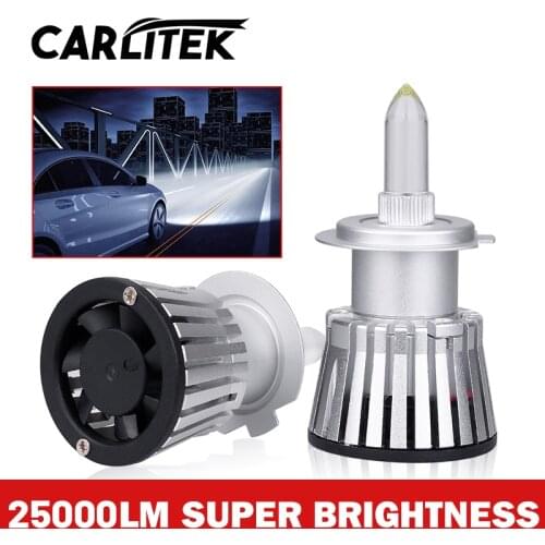 Carlitek 25000LM H11 LED Headlight H7 H8 H9 HB3 9005 9006 HB4 360 CSP Chips With Mini Projector Lenses 6000K Mini Auto Headlamps