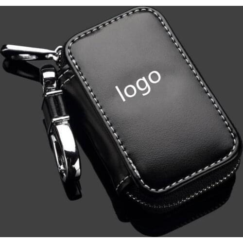 Car Emblem Key Case Leather Key Wallet Cover for Benz BMW VW Audi Kia Hyundai Peugeot Ford Volvo Chevrolet Toyota Honda Nissan