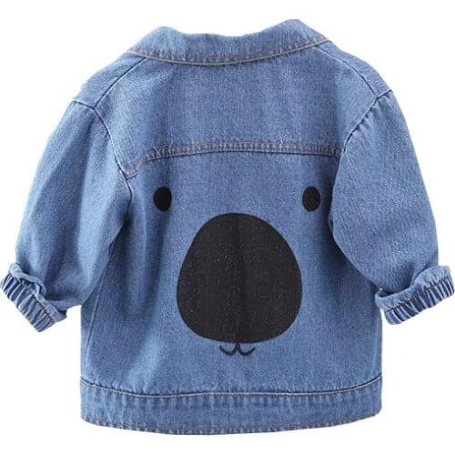 Spring Autumn Kids Jacket for Girls Cartoon Turn-down Collar Children Cowboy Coats Boys Girls Outerwear Costume 0-5Y