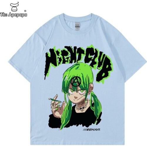 Anime T Shirt Men Streetwear Funny Picture Mens Tee Shirts O-Neck Short Sleeve T Shirt Fashion Tees High Street Couple