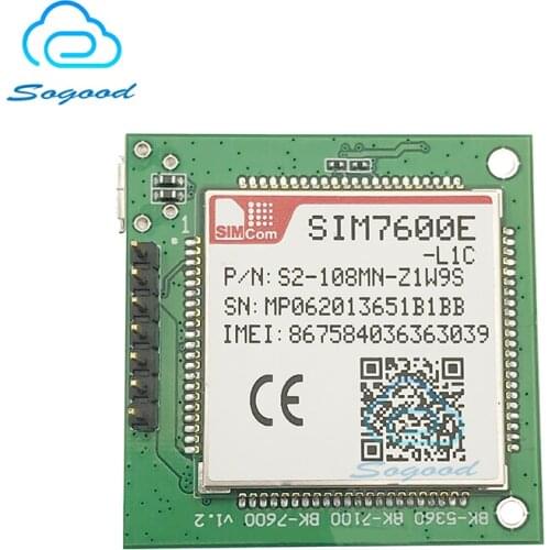 SIMCOM low cost CAT1 SIM7600E L1C breakout board LTE-FDD B1 B3 B7 B8 B20 GNSS GPS BeiDou GLONASS 10Mbps data transfer