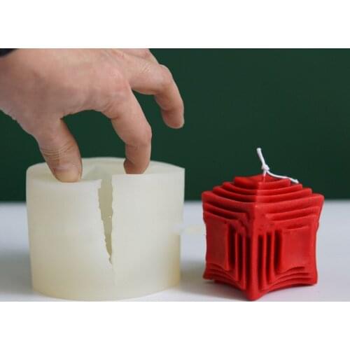 Korean Cube Candle Handmade Silicone Candle Molds Aromatherapy Soy Wax Candle Molds Candle Making Kits