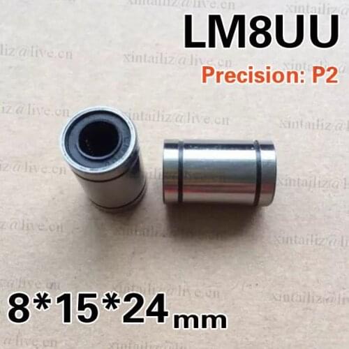 [LM8UU-P2]10PCS Free Shipping LM8UU SDM8UU LM081524 linear machine bearing high precision linear bearing 8*15*24
