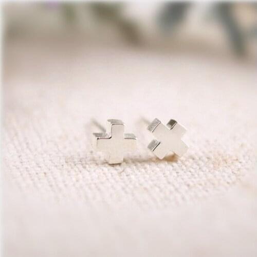 Fashion delicate little cross stud earrings Faith stud earrings for women