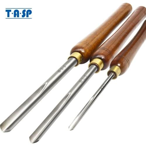 TASP Bowl Gouge HSS Woodturning Tools Set 1/2" 3/8" 1/4" Flute Woodworking Spindle Roughing Turning Chisels for Wood Lathe Tools
