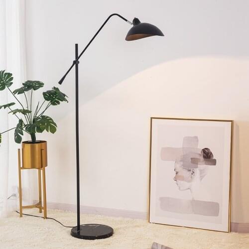 Nordic Golden Floor Lamp Modern Bedroom Floor Light Living Room Standing Lamp Study LED Stand Light Industrial Decor Luminaire