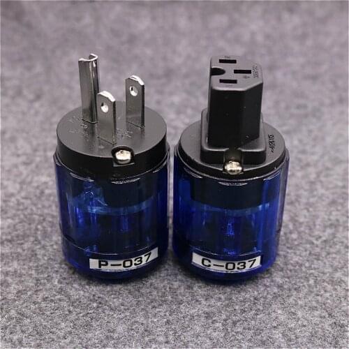 New P-037e+ C-037 24k Silver Plated Pure Copper Poles US Power Plug AC Power Cord Plugs