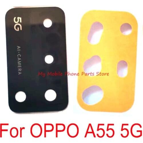 New Back Rear Camera Glass Lens For OPPO A55 5G Main Facing Camera Lens Glass With Glue Sticker Tape Replacement Spare Parts
