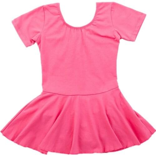 Wholesale Girls Team Basic Long Sleeve Leotard With Skirt Kids Dance Ballet Tutu Dress Pink