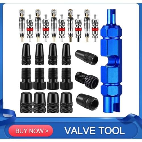 26PCS Bicycle Valve Core Tool Presta & Schrader Valve Core Adapter Durable Bike Remover Tool Bicycle Repair Kit Accessory