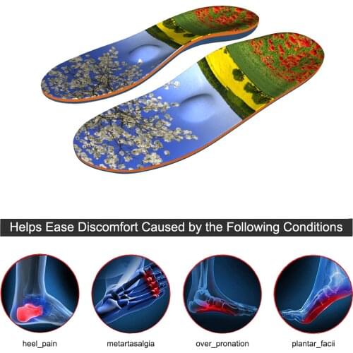 Beautiful Landscape Pattern Anti-skid, Breathable, Shockproof Orthopedic Arch Support Insole