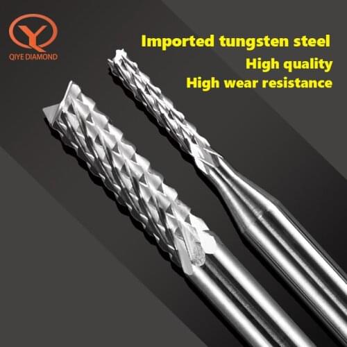 QIYE Carbide Corn End mill Milling Cutter Bits PCB End Mill CNC Cutting Milling Tools 0.5~8MM For Wood PCB PVC Carbon Fiber