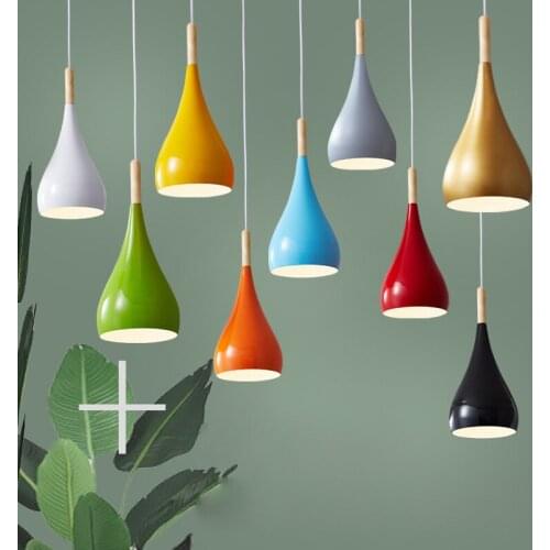 Multicolour Lustre Pendant Lights Wood Hanging Lamps Fixtures Modern Chandeliers for Loft kitchen Island Sink Nursery Restaurant