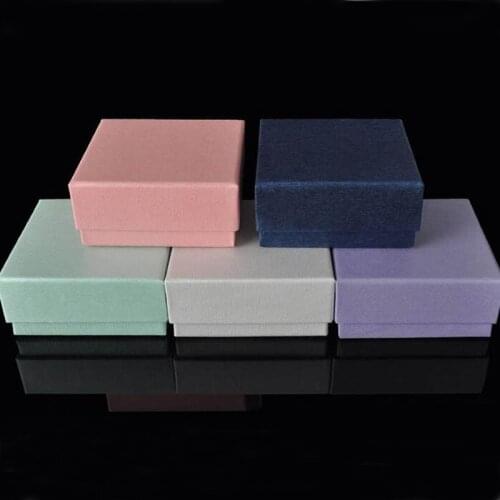 50pcs/lot 7.5*7.5*3.5cm Square Box For Jewelry 4Color Ring Earring Pendant Display Box jewelry organizer (OEM Logo: 1000PCS)