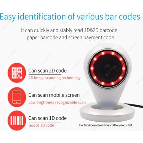 Platform Barcode Reader 1D 2D QR Scanner Bar code PDF417 Handfree Desktop Auto Scanning On Paper Or film Or Screen
