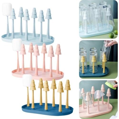 3 Colors Baby Bottle Drying Rack Durable Odorless Brush Bottle Easy Clean Holder Organizer For Home Desktop Living Room Kitchen