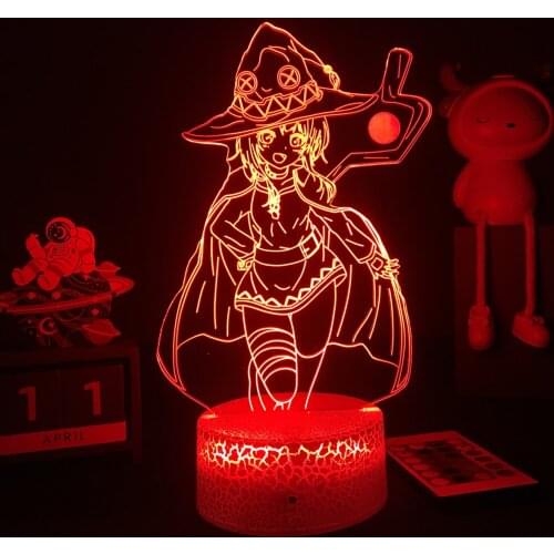 Kono Subarashii Sekai Ni Shukufuku O Led Night Light Megumin Lamp for Bedroom Decor Birthday Gift 3d Anime Lamp