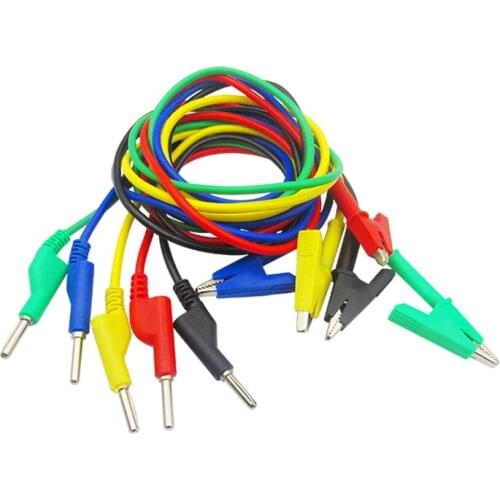 Test lead wire test head double A-B clip wire banana plug / alligator clip high pressure test line 1 m