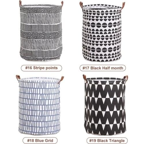 Storage Bucket Sundries Receiving Barrel Cotton Linen PE Coating Multi-function Fashion Household Dirty Clothes