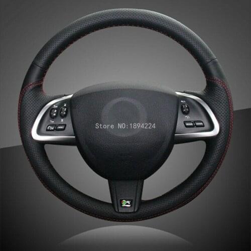 Interior Black Leather Car Steering Wheel Covers For Jaguar XF XF S XF Sportbrak