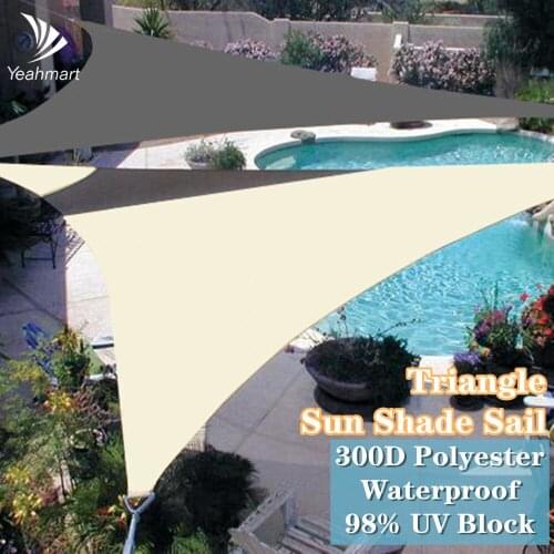 Waterproof 3.6x3.6x3.6M Sun Shade Sail Triangle Canopy Permeable UV Block Awnings Outdoor Patio Paradise Car Sunshade Cloth Tent