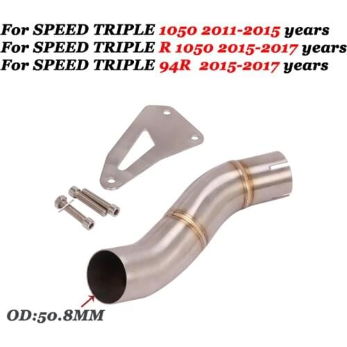 GP Racing Motorcycle Middle Pipe Exhaust Link Pipe Slip On Section For Triumph SPEED TRIPLE R 1050 Without Exhaust Muffler