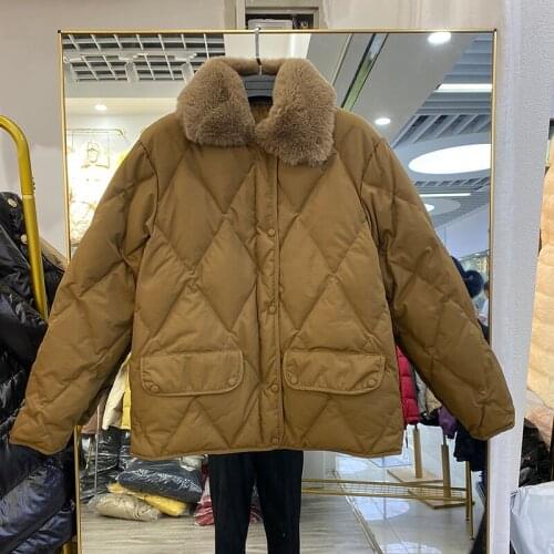 Ailegogo Winter Women Big Real Fur Collar Ultra Light 90% White Duck Down Short Parkas Casual Female Warm Down Coat Snow Outwear