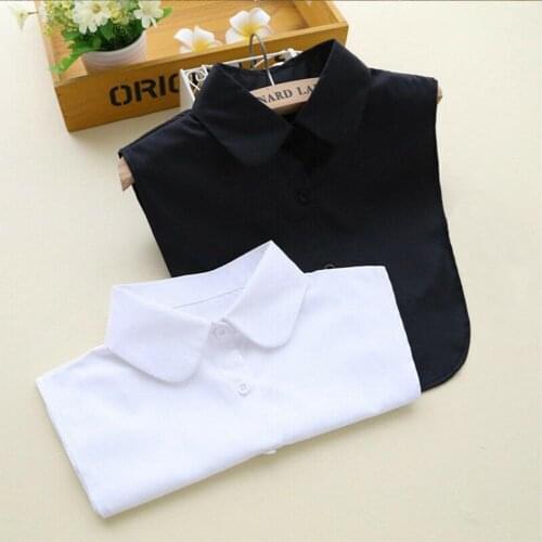 Women Shirt False Collar Vintage White Black Tie Detachable Collar Lapel Dickie Removable Women Clothes Accessories