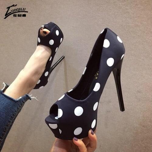 Super high-heeled fish mouth shoes women pumps platform thin-heeled wave point high heels women shoes 2020