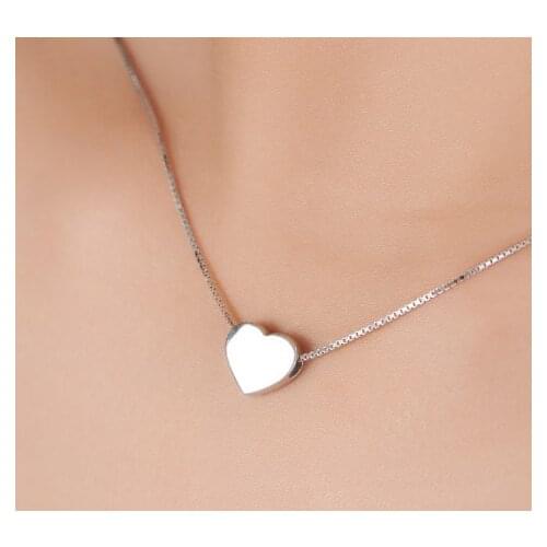 925 Sterling Silver Heart Necklaces & Pendants For Women Fashion Lady Festival Gift Sterling-silver-jewelry choker