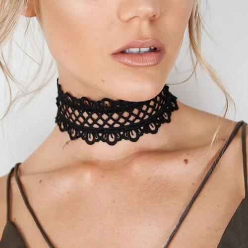 UKEN Wide Black Lace Boho Choker Necklace For Women Fashion Neck Bib Torques Collar Necklaces collares mujer N4251