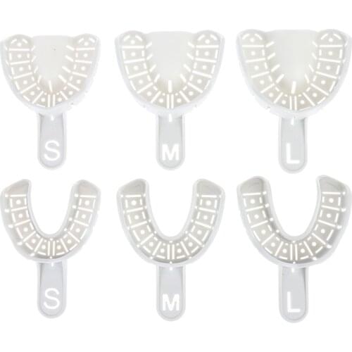 2pcs Dental Impression Trays Plastic Teeth Holder Dental Supply For Oral Tool