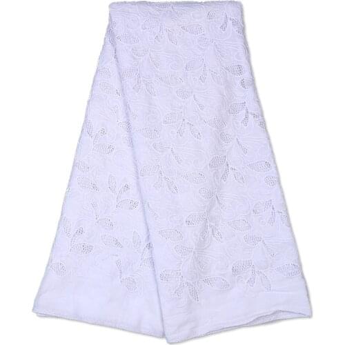 2021 French Lace Fabric Beautiful African Lace Fabrics Nigerian White Color Chiffon Fabric Lace Fabric for Wedding 4059B-2