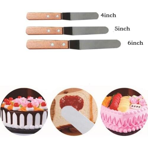 4/5/6Inch Stainless Steel Cake Spatula Butter Cream Icing Frosting Knife Smoother Kitchen Pastry Cake Decoration Tools