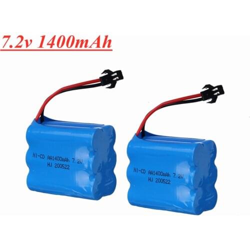 7.2v 1400mAh Ni-CD Rechargeable Battery Pack For Remote Control Toys Electric Car 7.2 Volt SM Plug