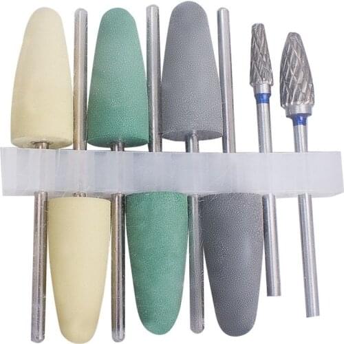 8 PCS Dental Resin Base Acrylic Polisher Rotary Burs Drill