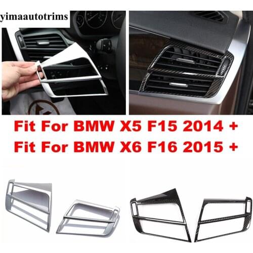 ABS Matte /Carbon Fiber Look Interior Front Dashboard Air Vent Outlet Cover Trim For BMW X5 F15 2014 - 2019 / X6 F16 2015 - 2019