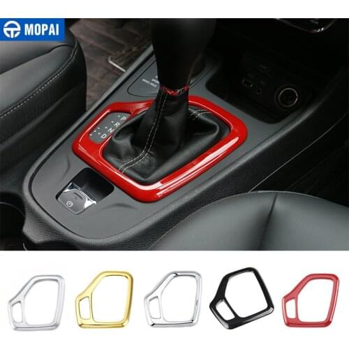 MOPAI Car Interior Accessories Gear Shift Knob Panel Decoration Frame Cover Stickers For Jeep Cherokee 2014 Up Car Styling
