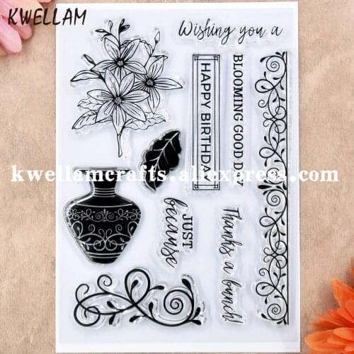 Just Because Happy Birthday Scrapbook DIY photo cards rubber stamp clear stamp transparent stamp 11x15.5cm KW8122709