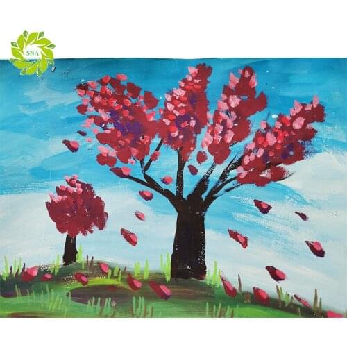 Full Drill Diamond Painting DIY Red Tree Picture Rhinestone Mosaic Text Diamond Embroidery Wall Home Decoration