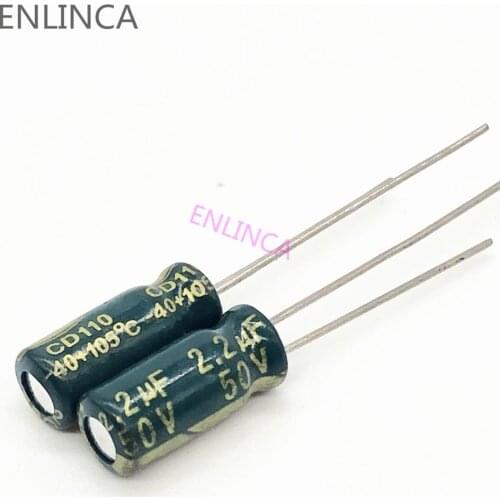 20pcs/lot Q04 high frequency low impedance 50v 2.2UF aluminum electrolytic capacitor size 5*11 2.2UF 20