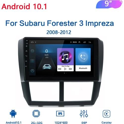 2 din Android 10.0 Car Radio 9" Screen for Subaru Forester 2008 2009 2010 2011 2012 Bluetooth MP3 GPS Navigator video Player