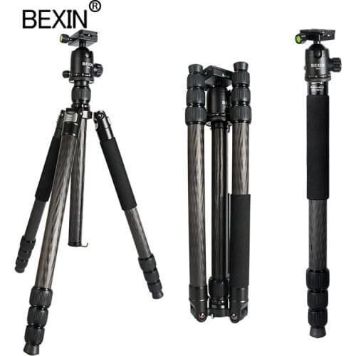 BEXIN W324C carbon fiber tripod camera stand mount profession tripod stable shooting camera tripod for video point dslr camera