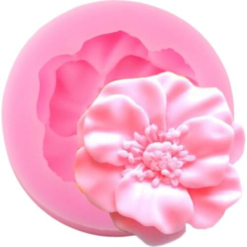 Flower Silicone Mold Cupcake Topper Fondant Molds Cake Decorating Tools Biscuit Candy Chocolate Gumpaste Mould Polymer Clay Mold