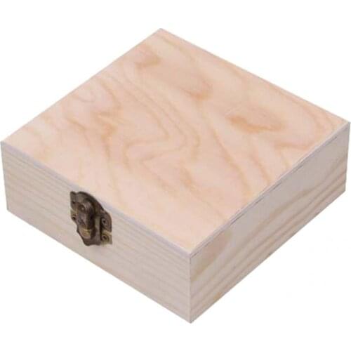 Wood Durable Necklace Ornamental Jewelry Box Solid Color Jewelry Case Handmade for Home