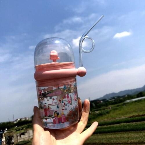 260ML Kids Funny Whale Water Spray Drinking Cup Cartoon Feeding Straws Childrens With Bottles Cups Portable Leakproof Drin B4P9