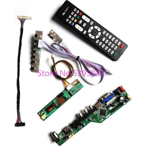 For B154EW01 V.5/V.6/V.7/V.8/V.9/V.C LVDS 30-Pin 1280*800 signal analog 1CCFL USB+VGA+AV TV Remote LCD controller board kit