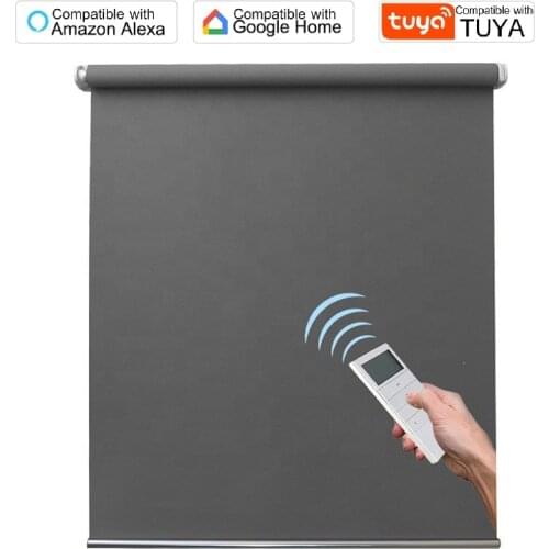 Customize Motorized Electric Shades TUYA Smart Blinds Alexa Google Compatible ,Sunscreen Fabric, full blackout fabric